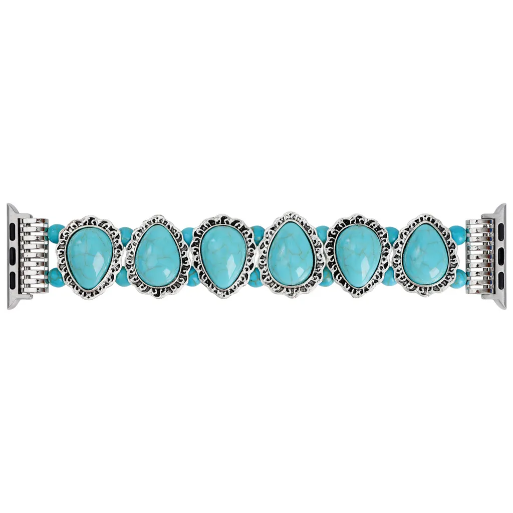 Acrylic Turquoise Chain Watch Strap - Lake Blue