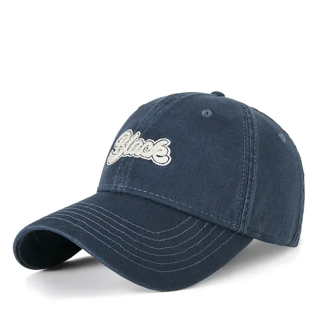 Retro American Casual Soft Top Baseball Cap Dark Blue - Shop at LoveMi