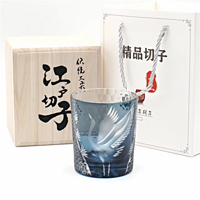 Home Retro Style Glass Whisky Tumbler Water Blue Classic Gift - Shop at LoveMi
