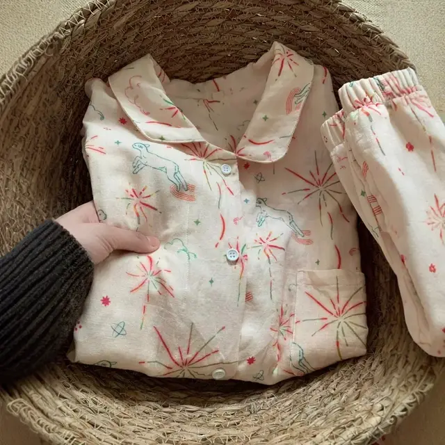 Casual And Comfortable Plus Size Homewear Suit Outer Wear Fireworks Lamb - Shop at LoveMi