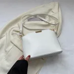 Large Capacity Shoulder Crossbody Bucket Shell Bag Cross-border - White