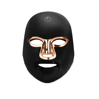 Rechargeable Manual Touch LED Beauty Mask Black Golden Edge - Shop at LoveMi