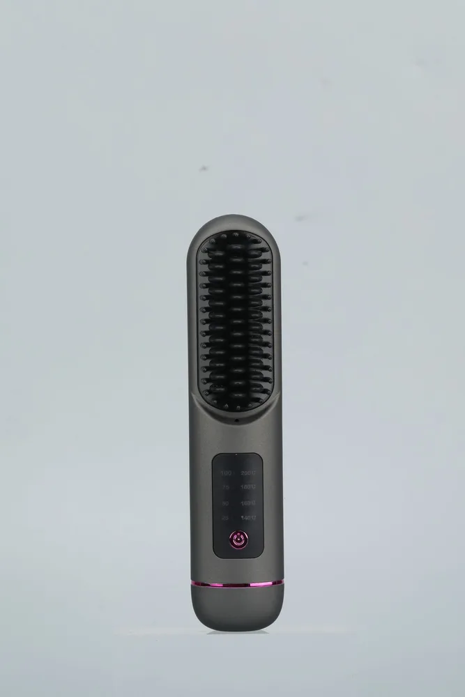 Household Portable Charging Negative Ion Straight Hair Comb - Gray - View 1