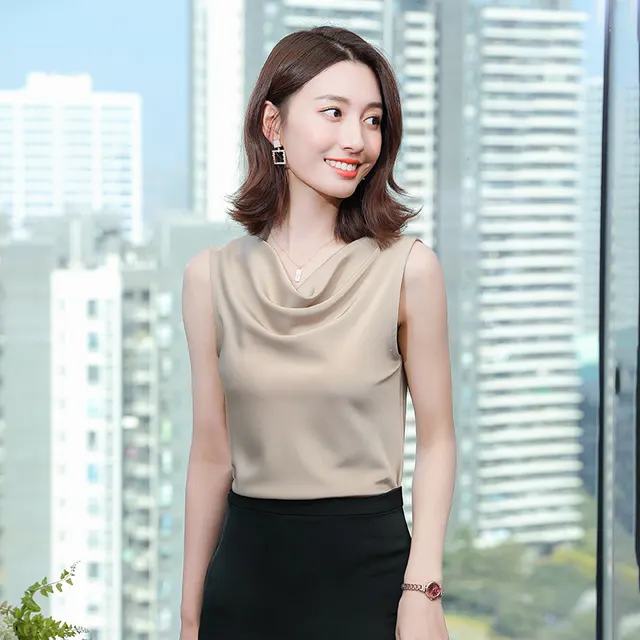 Female High Elastic Satin Sexy Top Base Apricot - Shop at LoveMi