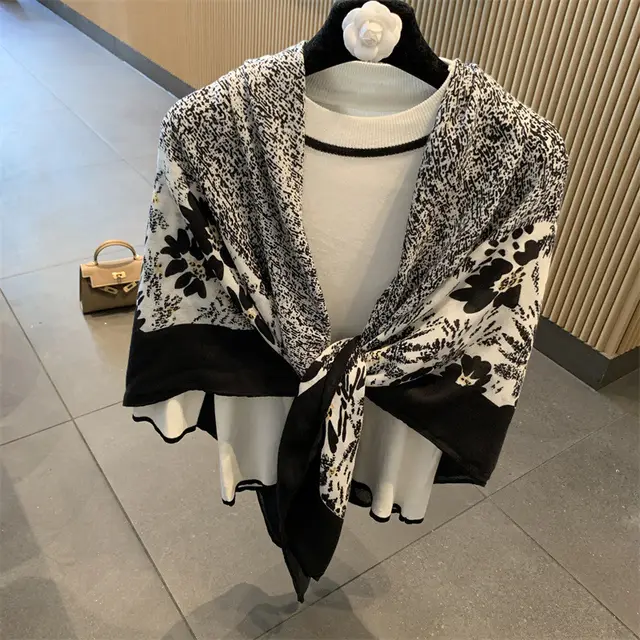 Sunscreen Large Kerchief Thin Silk Scarf Air conditioned Room Outer Shawl Mzf060 - Shop at LoveMi