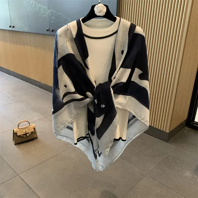 Sunscreen Large Kerchief Thin Silk Scarf Air conditioned Room Outer Shawl Mzf062 - Shop at LoveMi