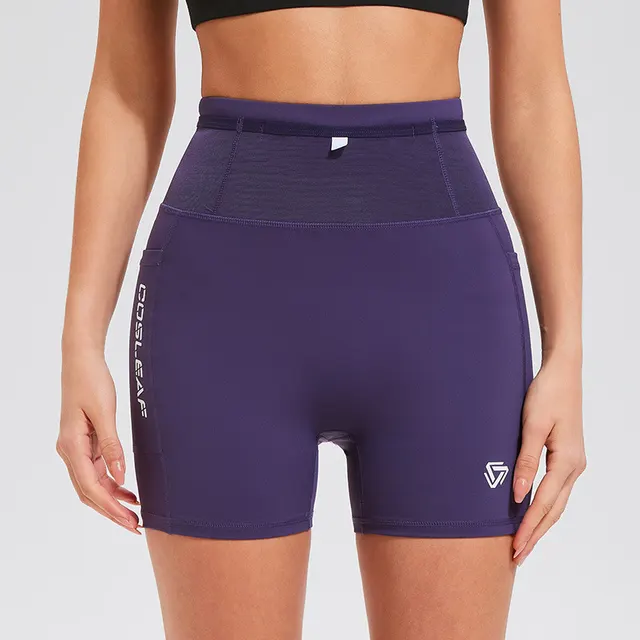 Women's Elastic Breathable Hip lifting Fitness Shorts Dark Purple Shorts - Shop at LoveMi