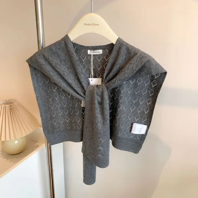 All match Scarf Outer Wool Detachable Collar Shoulder Kj006 Dark Gray - Shop at LoveMi