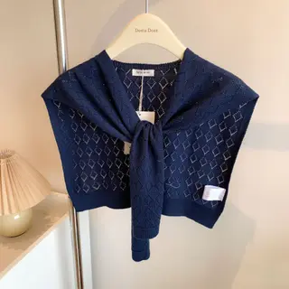 All-match Scarf Outer Wool Detachable Collar Shoulder - Kj006 Purplish Blue