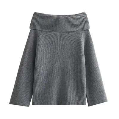Fashionable All match Backless Knitted Lace Top Gray - Shop at LoveMi