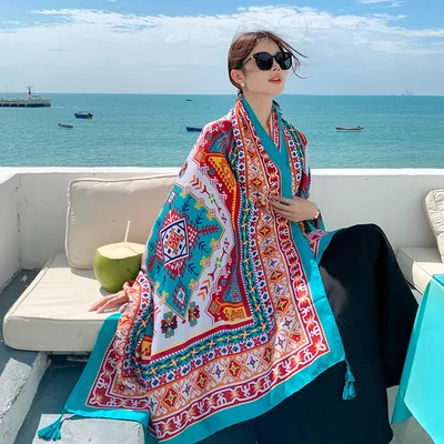 Sun proof All matching Shawl Beach Travel Dual use Outdoor Beach Towel Picture 14 - Shop at LoveMi