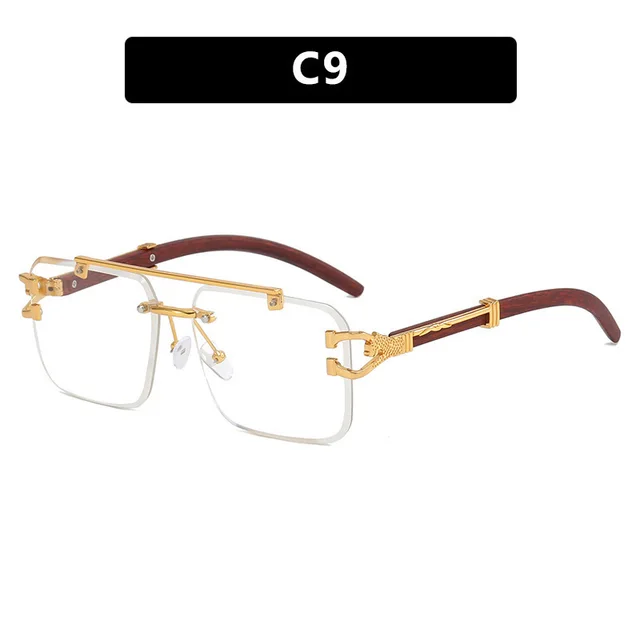 Double Beam Sunglasses Frameless Trimming Square Clear - Shop at LoveMi