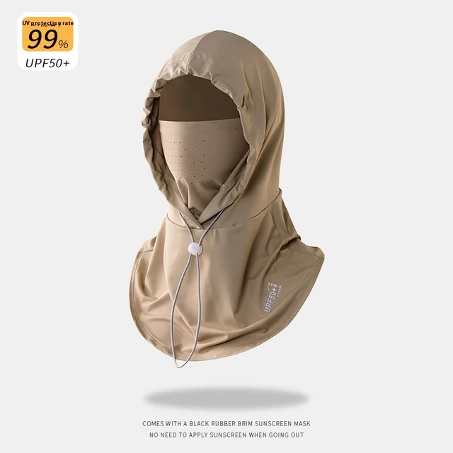 Cycling Sun Mask Hat Integrated Neck Protection For Women Summer Khaki Mask - Shop at LoveMi