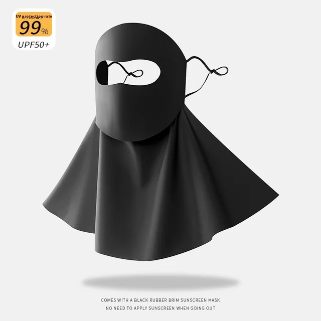 Summer Ice Silk Seamless Mask Riding Sunshade Face Mask Neck Protection Facekini Black - Shop at LoveMi