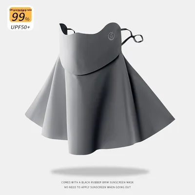 Summer Ice Silk Seamless Mask Riding Sunshade Face Mask Neck Protection Facekini Gray - Shop at LoveMi