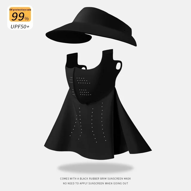 Air Top Sun Hat Women's UV Protection Summer Face Mask Face Mask Black Neck Protector - Shop at LoveMi