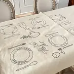 Four Plates Tablecloth