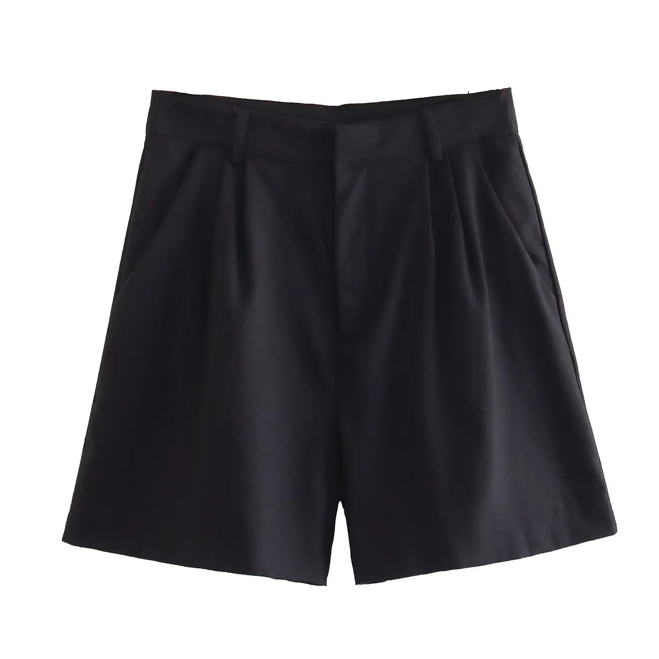 Women's Waistcoat Vest Linen Blended Casual Shorts Suit Women - Black Shorts