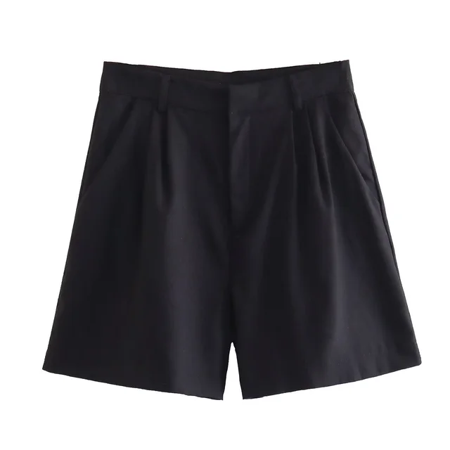 Women's Waistcoat Vest Linen Blended Casual Shorts Suit Women Black Shorts - Shop at LoveMi