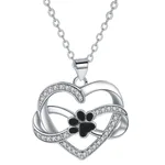 New Infinite Symbol Love Paw Print Necklace For Women - White Gold Colour