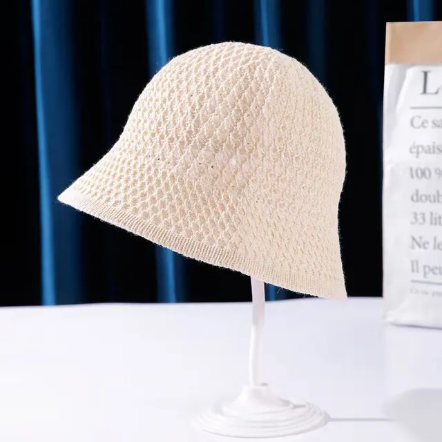 Mesh Breathable Classic Style Sun Hat All matching Sun proof Bucket Hat Show Face Bucket Beige - Shop at LoveMi