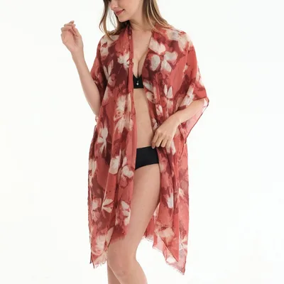 Spring Yarn Silk Scarf Mulberry Silk Women's Fashion Sunscreen Shawl Pink - Shop at LoveMi