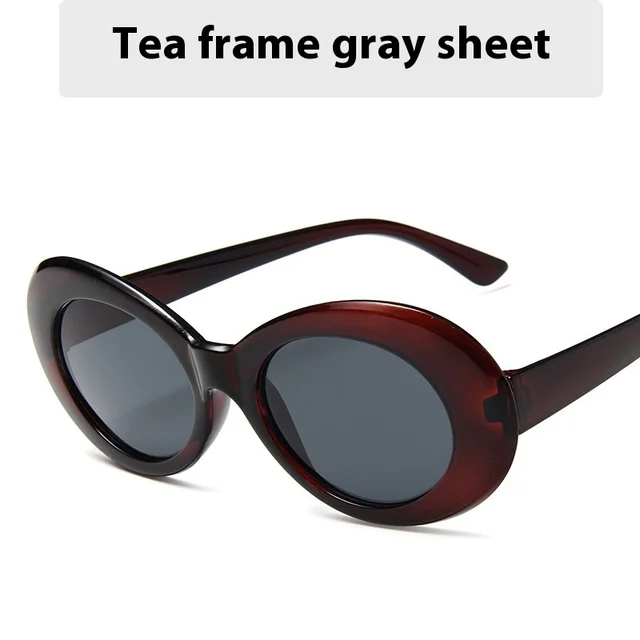 Women's Fashion New Vintage Round Frame Sunglasses Tea Frame Gray Piece - Shop at LoveMi