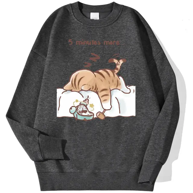 Let Me Sleep For Another Five Minutes Man Sudadera Korean Sweatshirt Darkgray - Shop at LoveMi