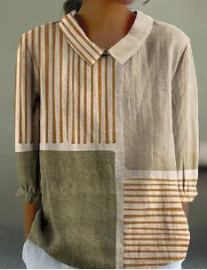 Women's Flower Digital Printed 34 Sleeves Shirt Top T shirt Batch Ncs01025041706 M - Shop at LoveMi