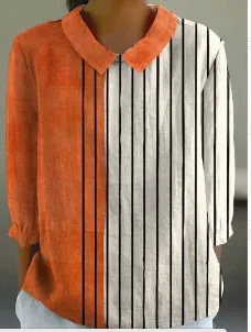 Women's Flower Digital Printed 34 Sleeves Shirt Top T shirt Batch Ncs01025041707 L - Shop at LoveMi