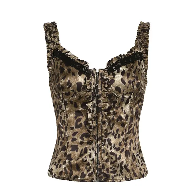 Women's Fashionable Leopard Print Waist tight Vest Color - Shop at LoveMi
