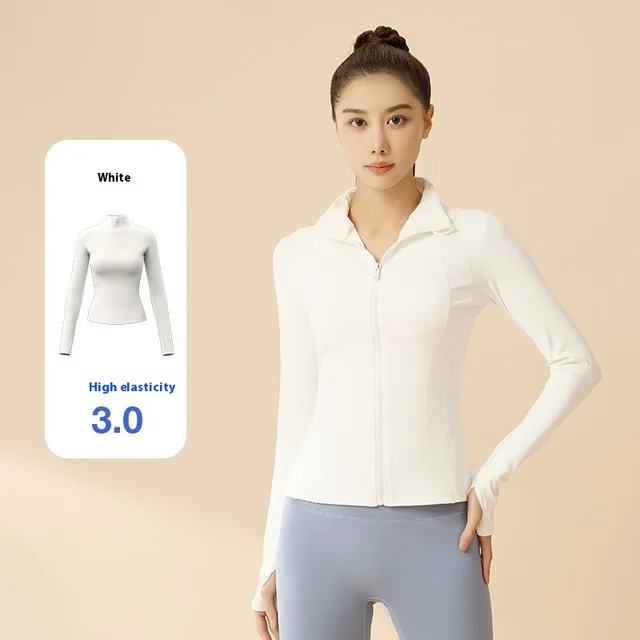 Stand up Collar Slim Fit Breathable And UV resistant Women's Sun protective Clothing White - Shop at LoveMi