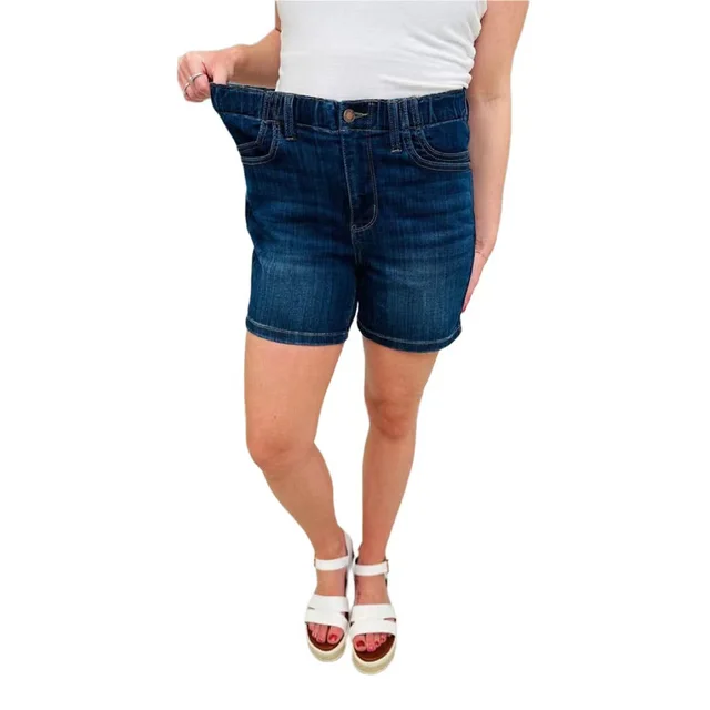 Jeans Temperament Denim Shorts Short length Pants Dark Blue - Shop at LoveMi