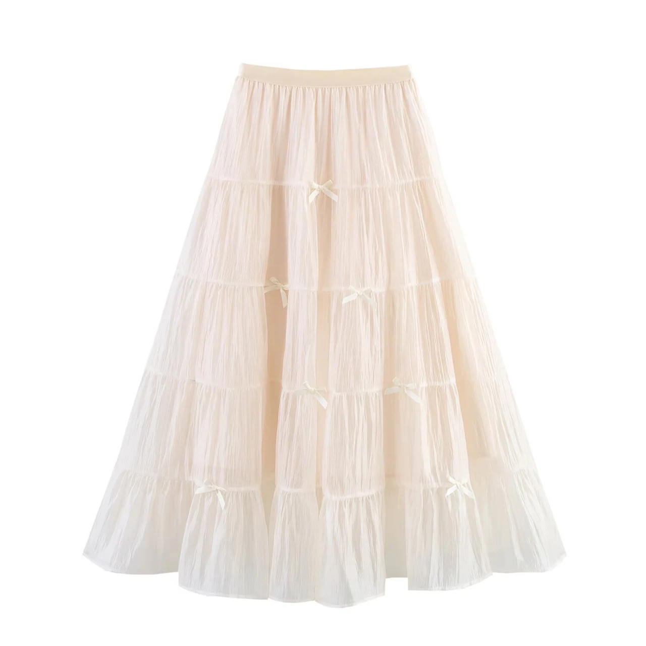 Three-dimensional Bow Fairy Multi-layer Gauze Gauze Skirt Cake Dress - Pink