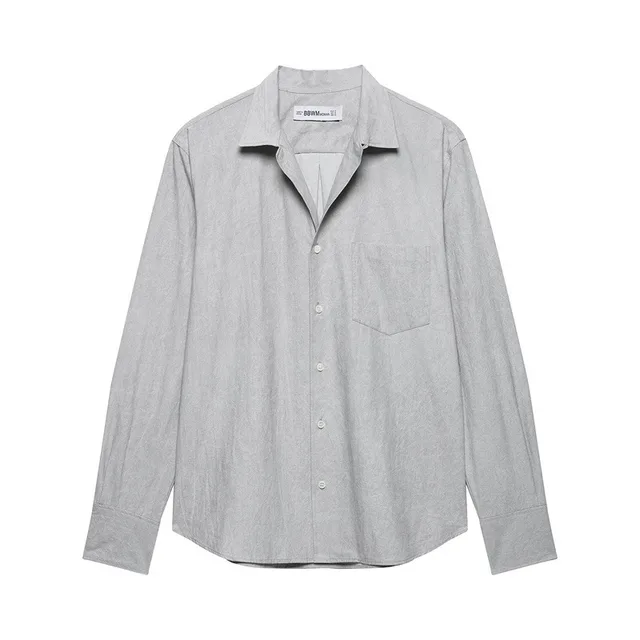 Autumn Solid Color European And American Tuyere Pocket Decoration Shirt - Shop at LoveMi
