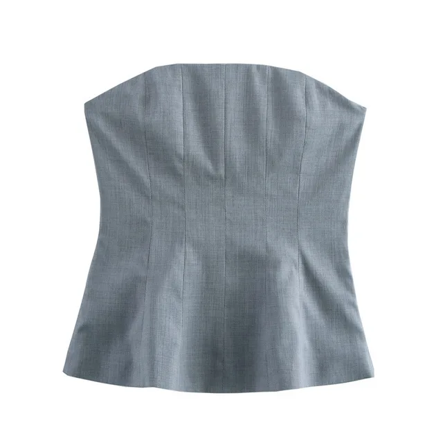 European And American Style Sleeveless Tube Top Temperament Sexy Gray Liner - Shop at LoveMi