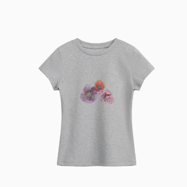 Comfortable And Versatile Casual New Shoulder Short T shirt For Women Grey - Shop at LoveMi