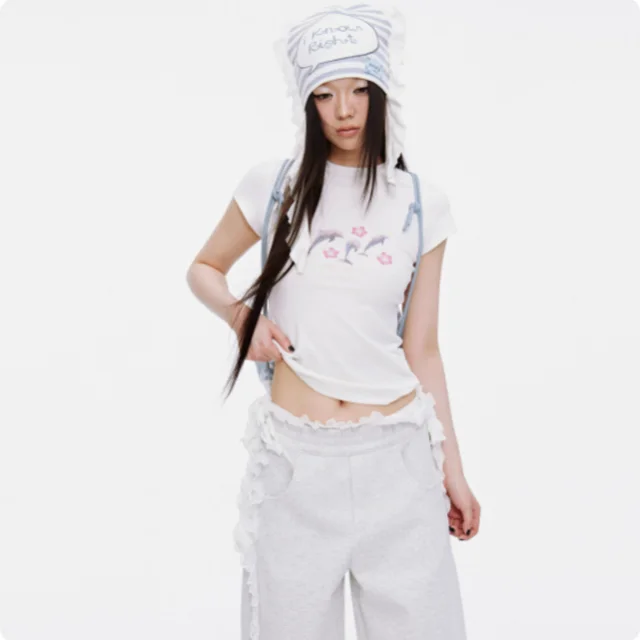 Comfortable And Versatile Casual New Shoulder Short T shirt For Women White - Shop at LoveMi