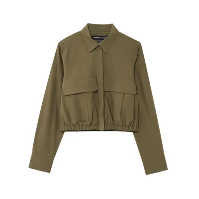 European And American Tuyere Pocket Decoration Short Shirt Leisure Skirt Top - Shop at LoveMi