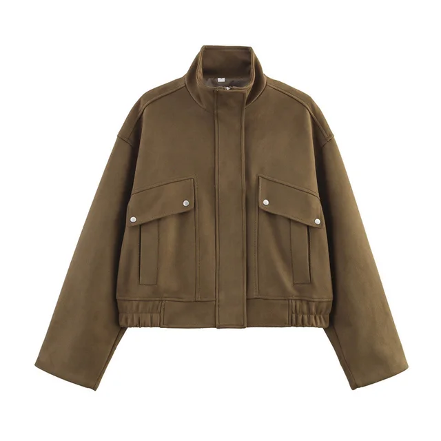 European And American Style Solid Color Cool Suede Jacket Coat - Shop at LoveMi