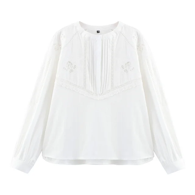 European And American Style Vertical Lace Embroidered Shirt - Shop at LoveMi