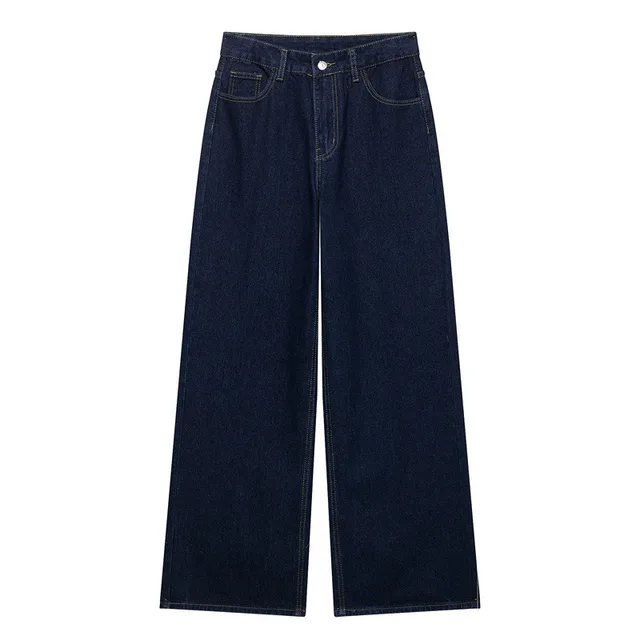 Fashion Loose Blue Denim 2 piece Set Vintage Long Sleeve Shirt Trousers Pants - Shop at LoveMi