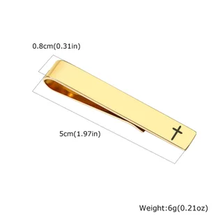 304 Stainless Steel Tie Clip Lettering Laser - Gold