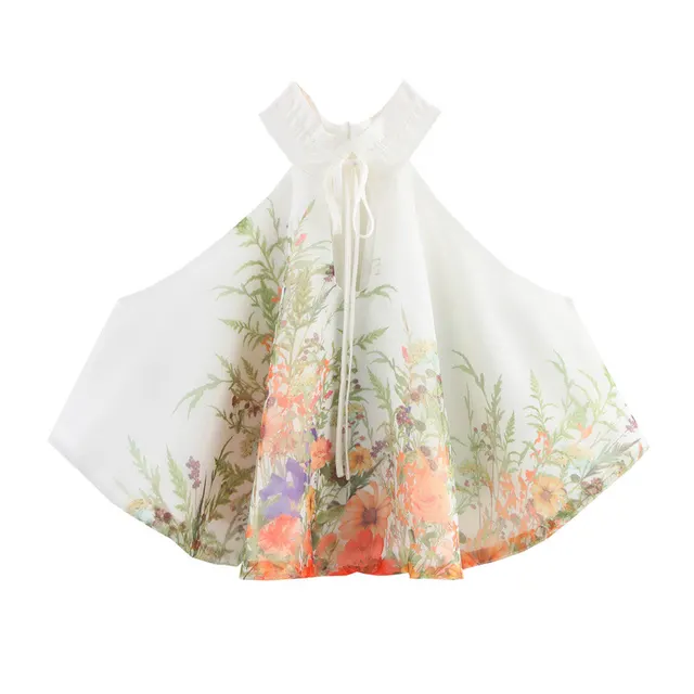 French Style Temperament Short Print Halter Top - Shop at LoveMi
