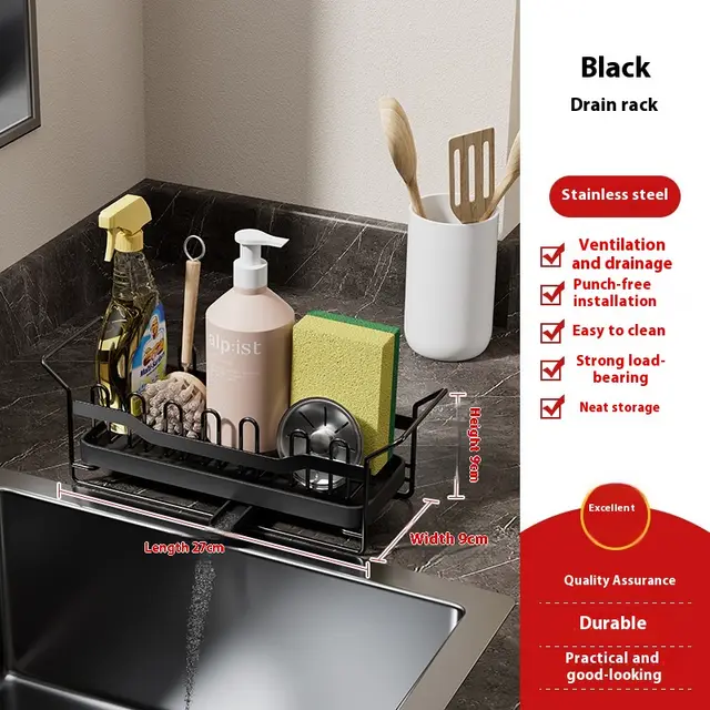 Kitchen Supplies Countertop Multi functional Storage Rack D Black Carbon Steel - Shop at LoveMi