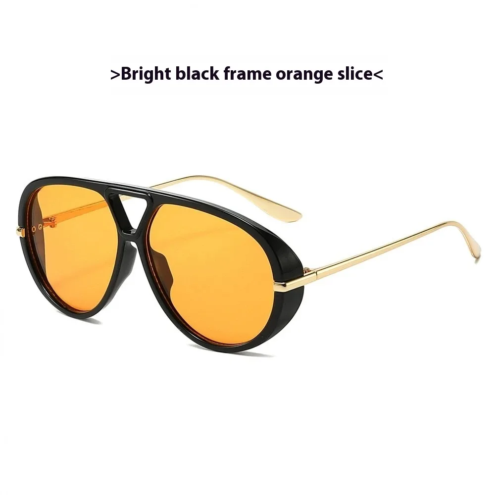 Street Shot Large Frame Slim Look Women's High end Sunglasses Black Orange - Shop at LoveMi