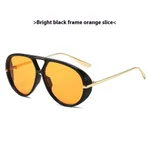 Street Shot Large Frame Slim Look Women's High-end Sunglasses - Black Orange - View 1