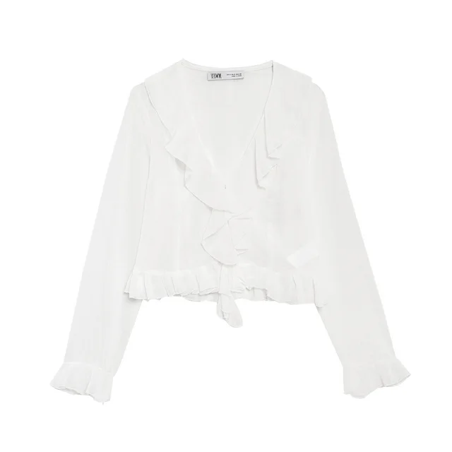 European And American Style Stylish Simple And Versatile Long Sleeve V neck Shirt - Shop at LoveMi