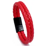 Black Buckle Red Leather