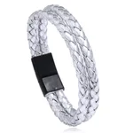 Black Buckle Silver Leather